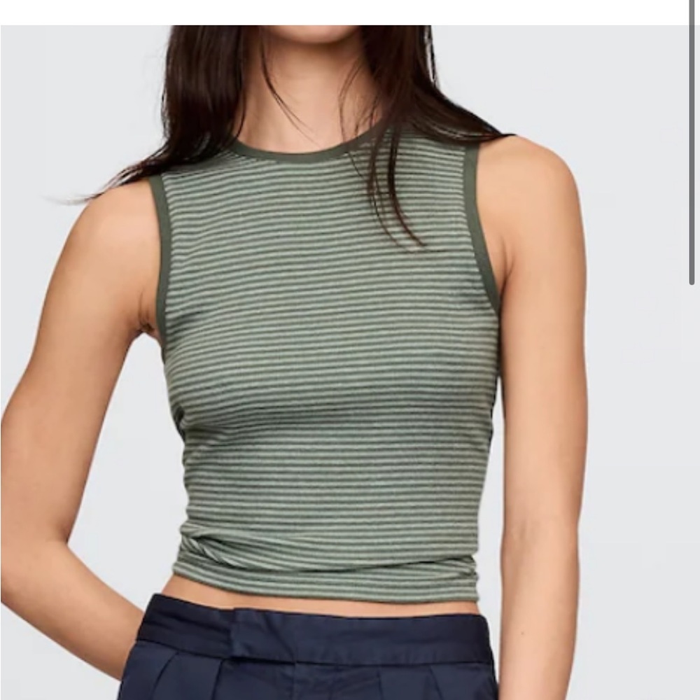 NFS - Striped Green Sleeveless Top